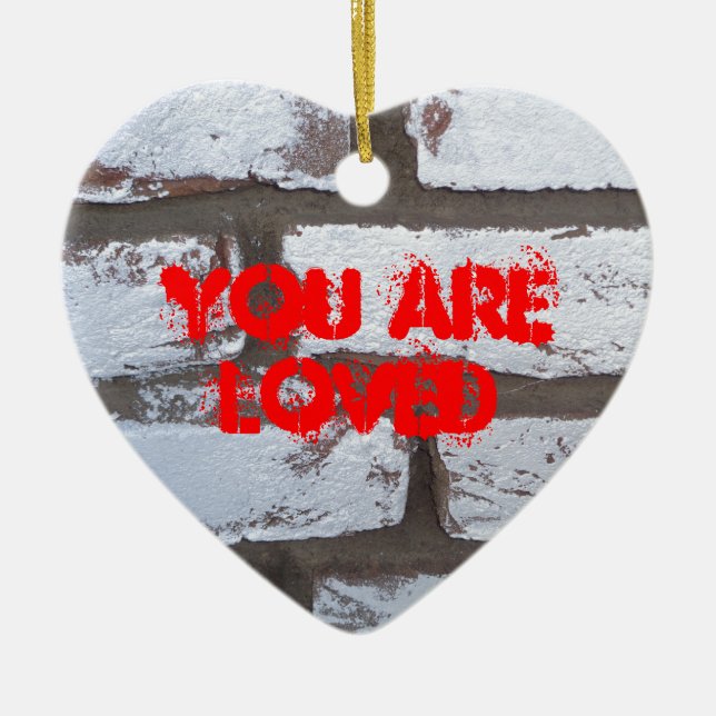 Graffiti Bricks Ceramic Tree Decoration (Front)