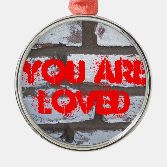 Graffiti Bricks Metal Tree Decoration (Front)