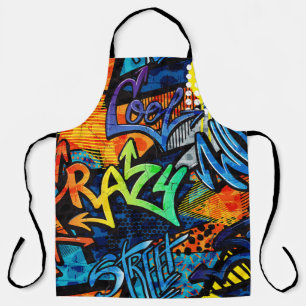 Graffiti Bricks: Urban Abstract Apron
