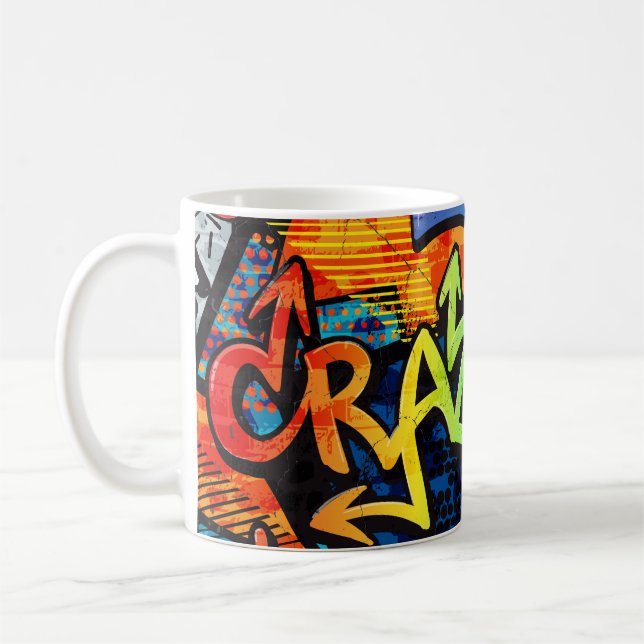 Graffiti Bricks: Urban Abstract Coffee Mug (Left)