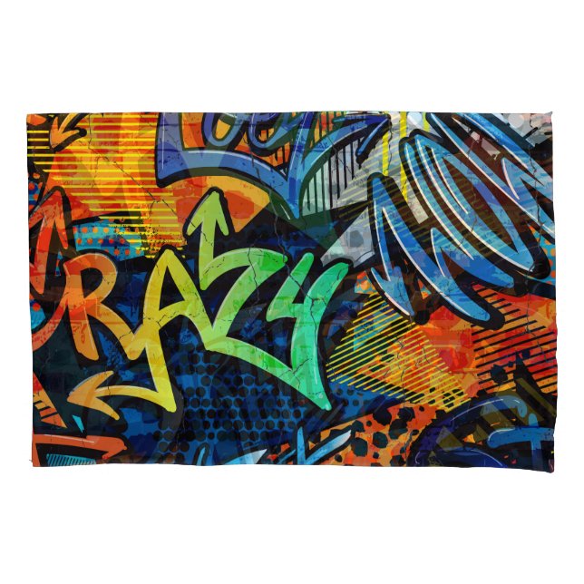 Graffiti Bricks: Urban Abstract Pillowcase (Front)