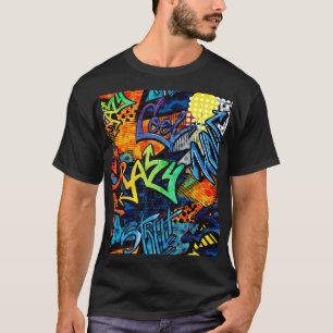 Graffiti Bricks: Urban Abstract T-Shirt