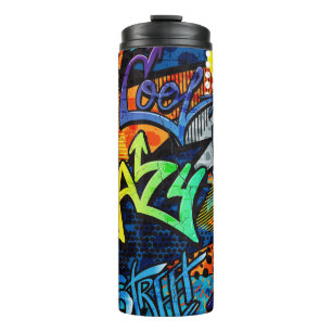 Graffiti Bricks: Urban Abstract Thermal Tumbler