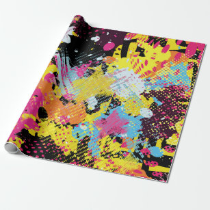 graffiti bright psychedelic seamless pattern wrapping paper