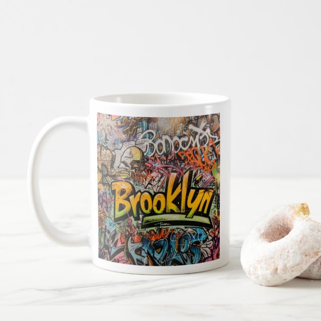 Graffiti Brooklyn Coffee Mug (With Donut)