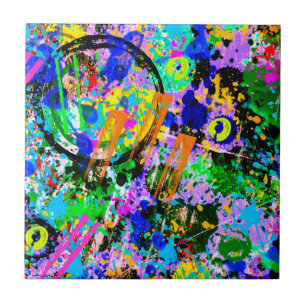 Graffiti Carnival 2 Ceramic Tile