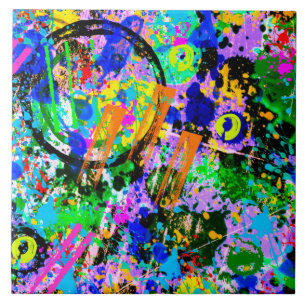 Graffiti Carnival 2 Ceramic Tile