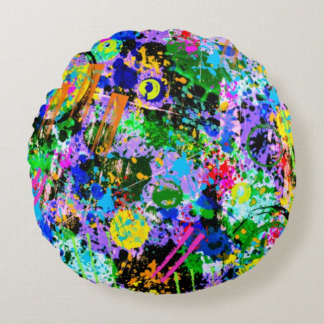 Graffiti Carnival Round Cushion (Front)