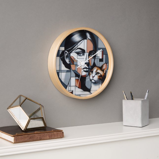 Graffiti Cat Lady Clock (Office)