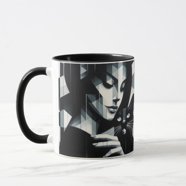 Graffiti Cat Lady Mug (Left)