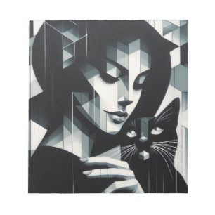 Graffiti Cat Lady Notepad
