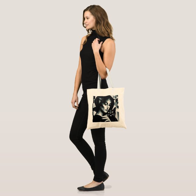 Graffiti Cat Lady Tote Bag (Front (Model))