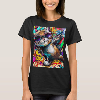 Graffiti Cat: Spray painted cat: taby street art T-Shirt
