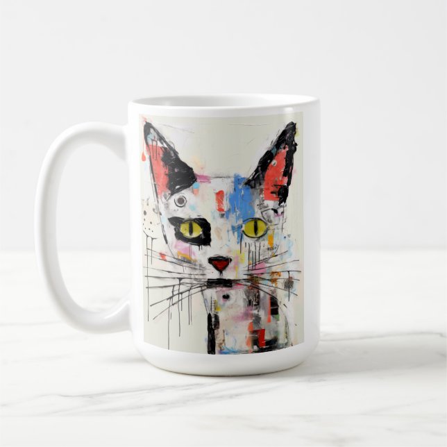 Graffiti Cat Urban Cool Feline Coffee Mug (Left)