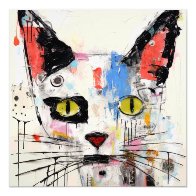 Graffiti Cat Urban Cool Feline Photo Print (Front)