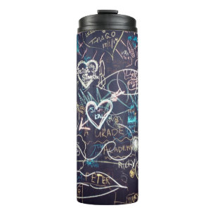 Graffiti chalkboard blackboard love thermal tumbler
