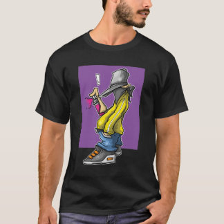 Graffiti Character spray paint artist purple T-Shirt