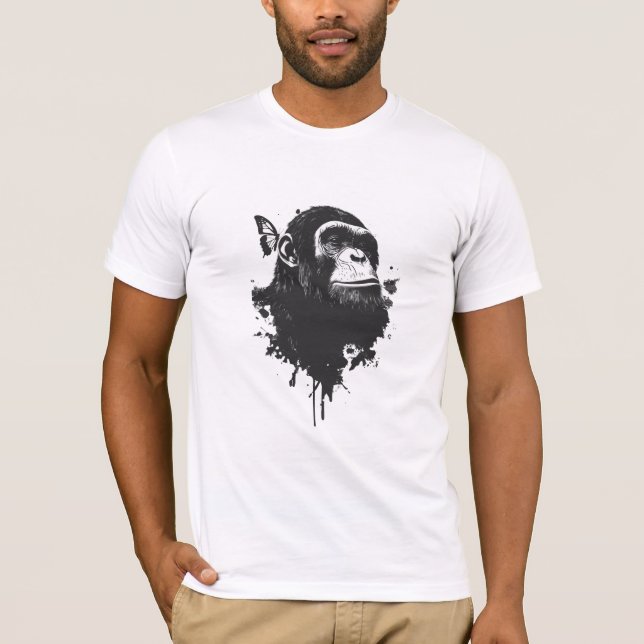 Graffiti Chimpanzee Street Art Animal Portrait Urb T-Shirt (Front)