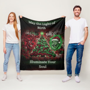 Graffiti Christmas Fleece Blanket 50 x 60