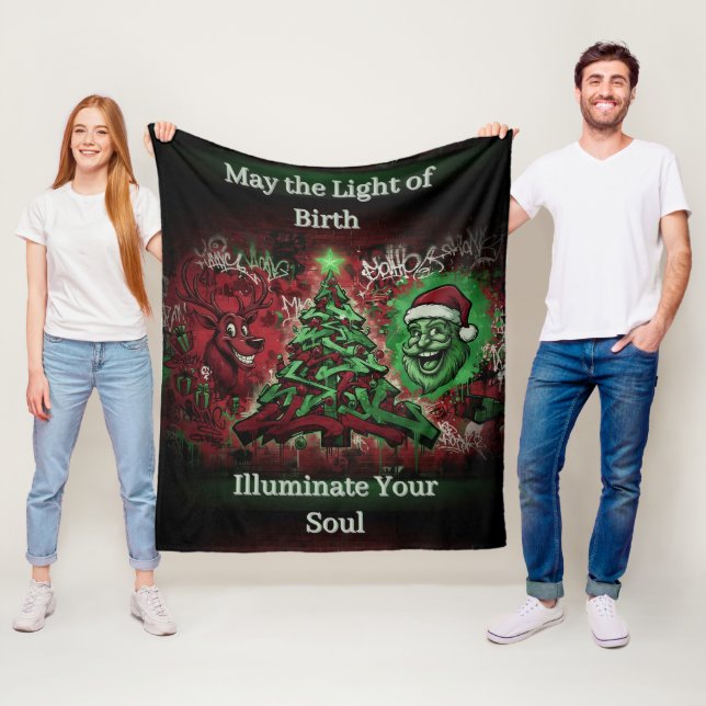 Graffiti Christmas Fleece Blanket 50x60 (In Situ)