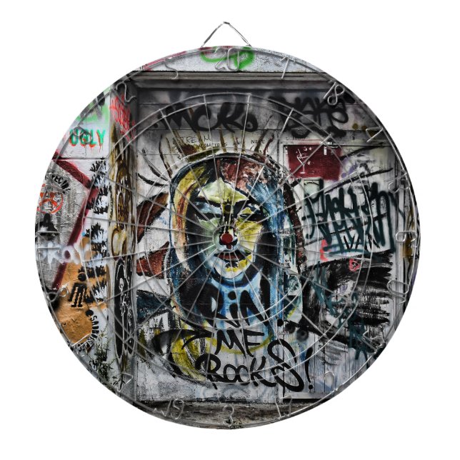 Graffiti Cool Modern Urban Street Art Dartboard (Front)