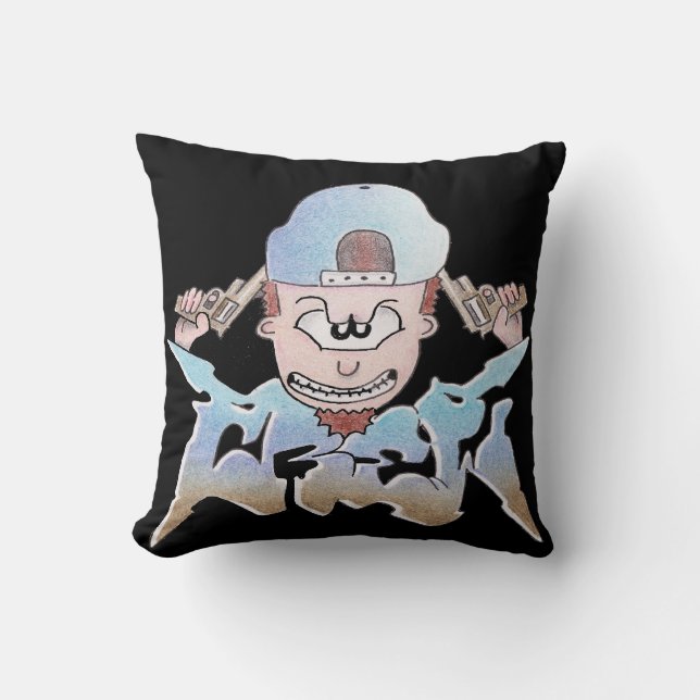 GRAFFITI crew cartoon mojo pillow (Front)