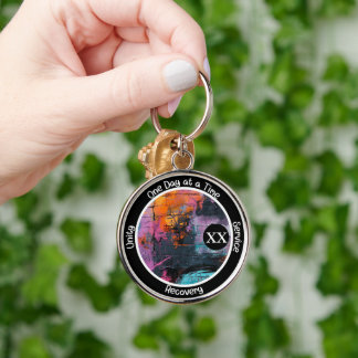Graffiti Custom Recovery Milestone Gift | Sobriety Key Ring