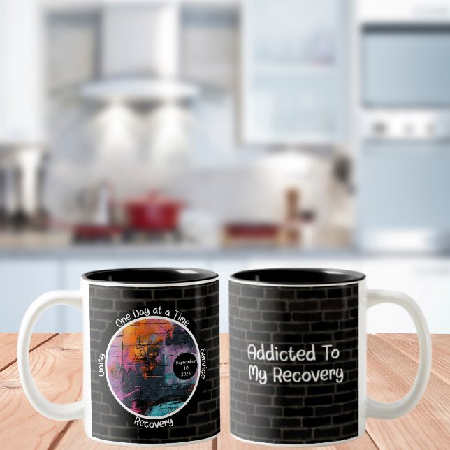 Graffiti Custom Recovery Milestone Gift  Two-Tone Coffee Mug (Creator Uploaded)
