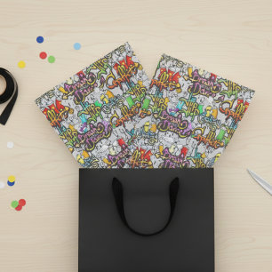 Graffiti Dance  Hip Hop Pattern  Urban Tissue Paper