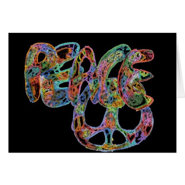 Graffiti Design Peace Card; Bright (Front Horizontal)