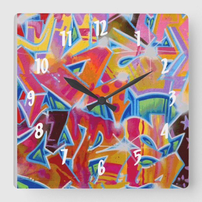 Graffiti Design Wall Clock (Front)