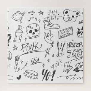 Graffiti Doodles: Punk Music Scribble Jigsaw Puzzle