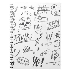 Graffiti Doodles: Punk Music Scribble Notebook