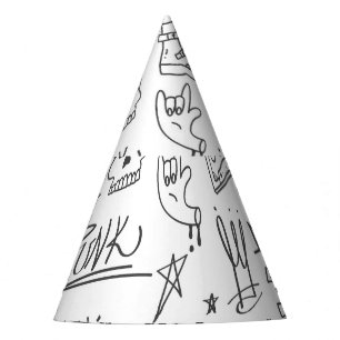 Graffiti Doodles: Punk Music Scribble Party Hat
