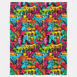 Graffiti, Dripping Paint Fleece Blanket