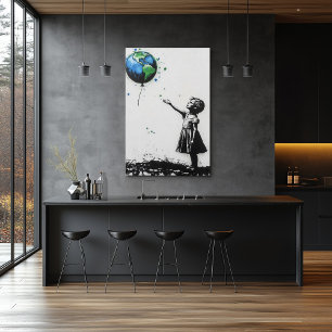 Graffiti Environmental Street Art in Green & Blue Poster