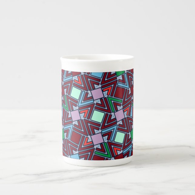 Graffiti Explosion Modern Geometric Pattern  Bone China Mug (Front)
