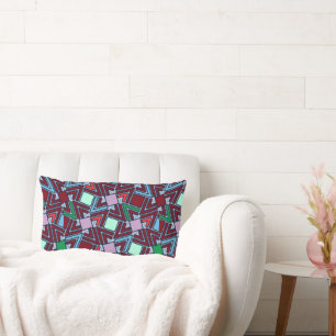Graffiti Explosion Modern Geometric Pattern  Lumbar Cushion