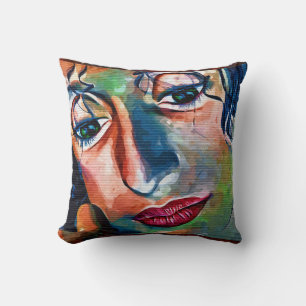 Graffiti Face Art Pillow