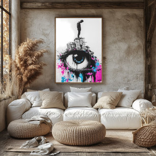 Graffiti Figure on Urban Buildings – Eye Street Poster