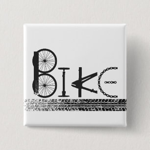 Graffiti from Bike Parts with Tire Tracks 15 Cm Square Badge