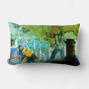 Graffiti from Peaks Island Maine Lumbar Cushion