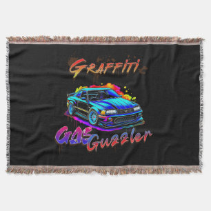 GRAFFITI GAS GUZZLER - DRIFT CAR THROW BLANKET