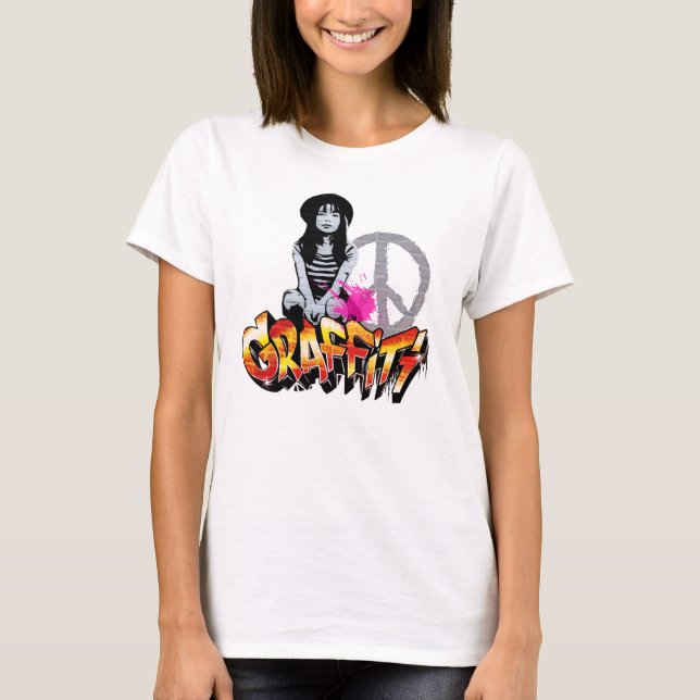 Graffiti Girl: Banksy Inspired T-Shirt (Front)