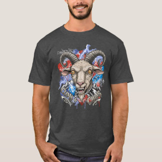Graffiti Goat Face Tee – Urban Animal Art