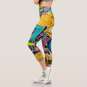Graffiti, Grundarfjordur, Iceland Capri Leggings