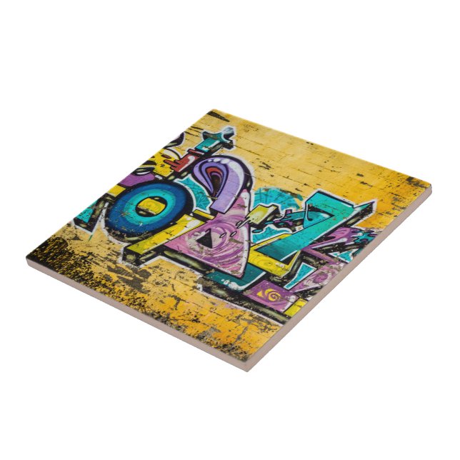 Graffiti, Grundarfjordur, Iceland Ceramic Tile (Side)