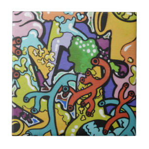 graffiti guts ceramic tile
