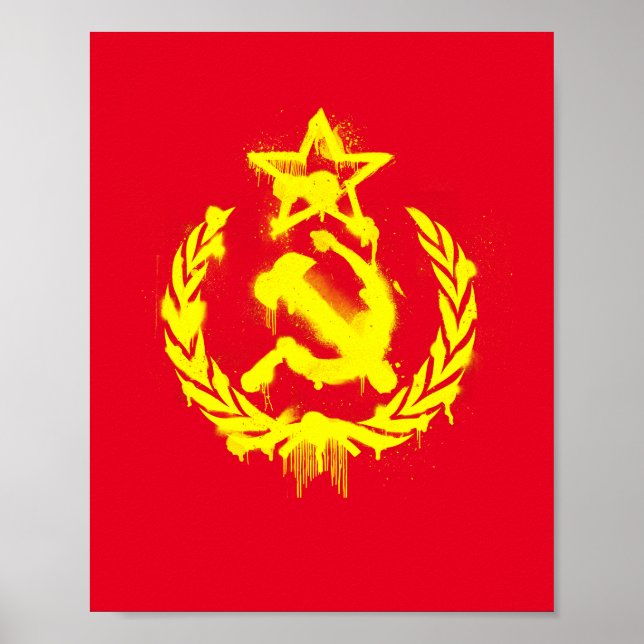 Graffiti Hammer & Sickle Poster (Front)