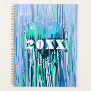 Graffiti Heart Blue and Green Customisable Planner